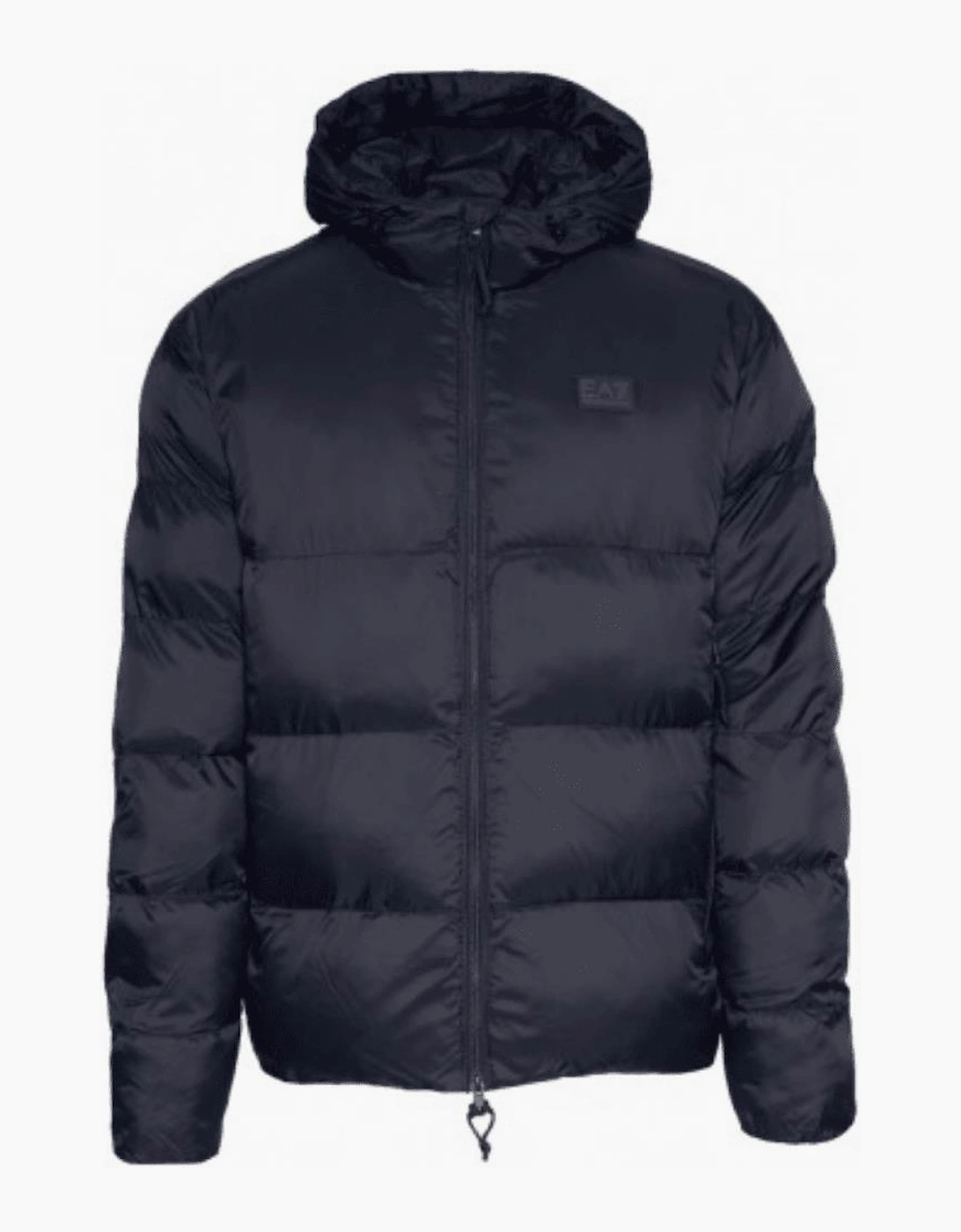 Rear Embroidered Logo Navy Puffer Jacket