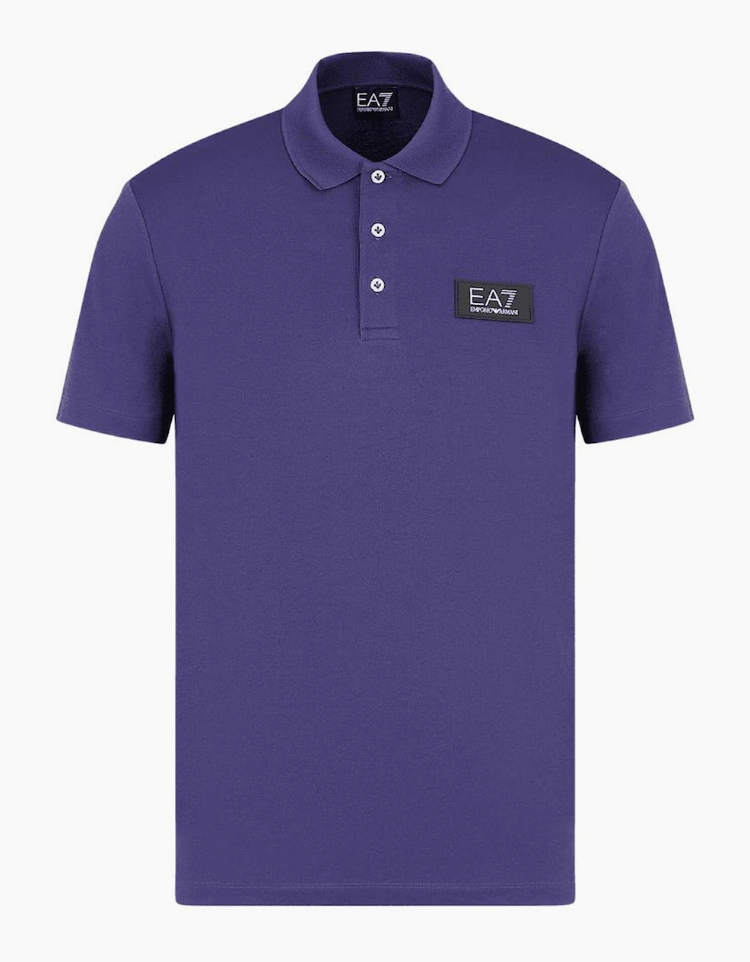 Rubberised Stamp Logo Violet Blue Polo Shirt