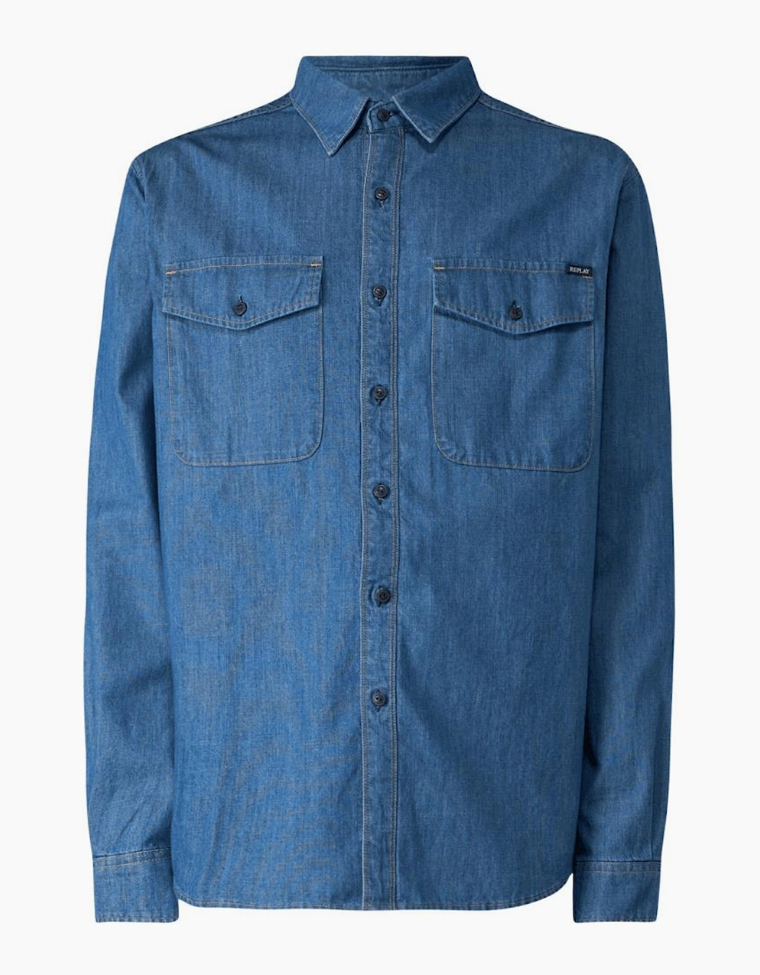 Mid Wash Blue Denim Shirt