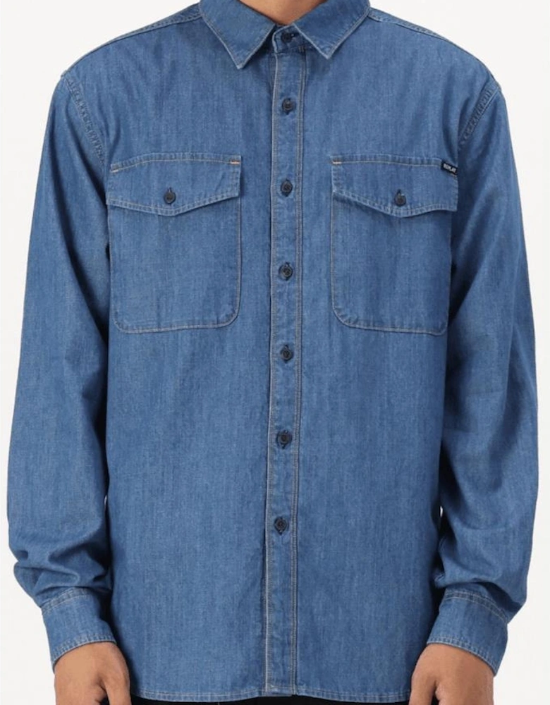 Mid Wash Blue Denim Shirt