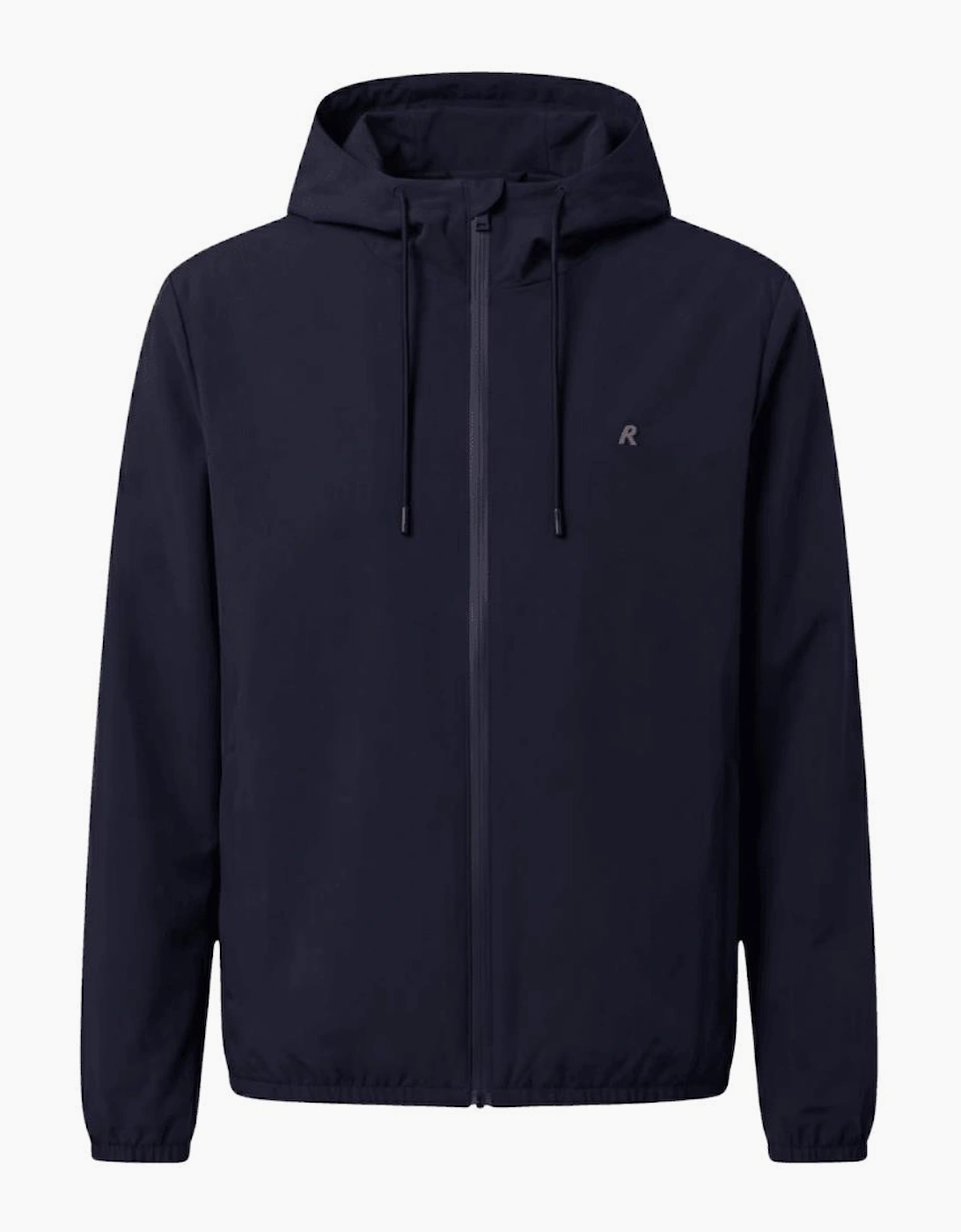 Nylon Embroidered Logo Navy Windbreaker Jacket