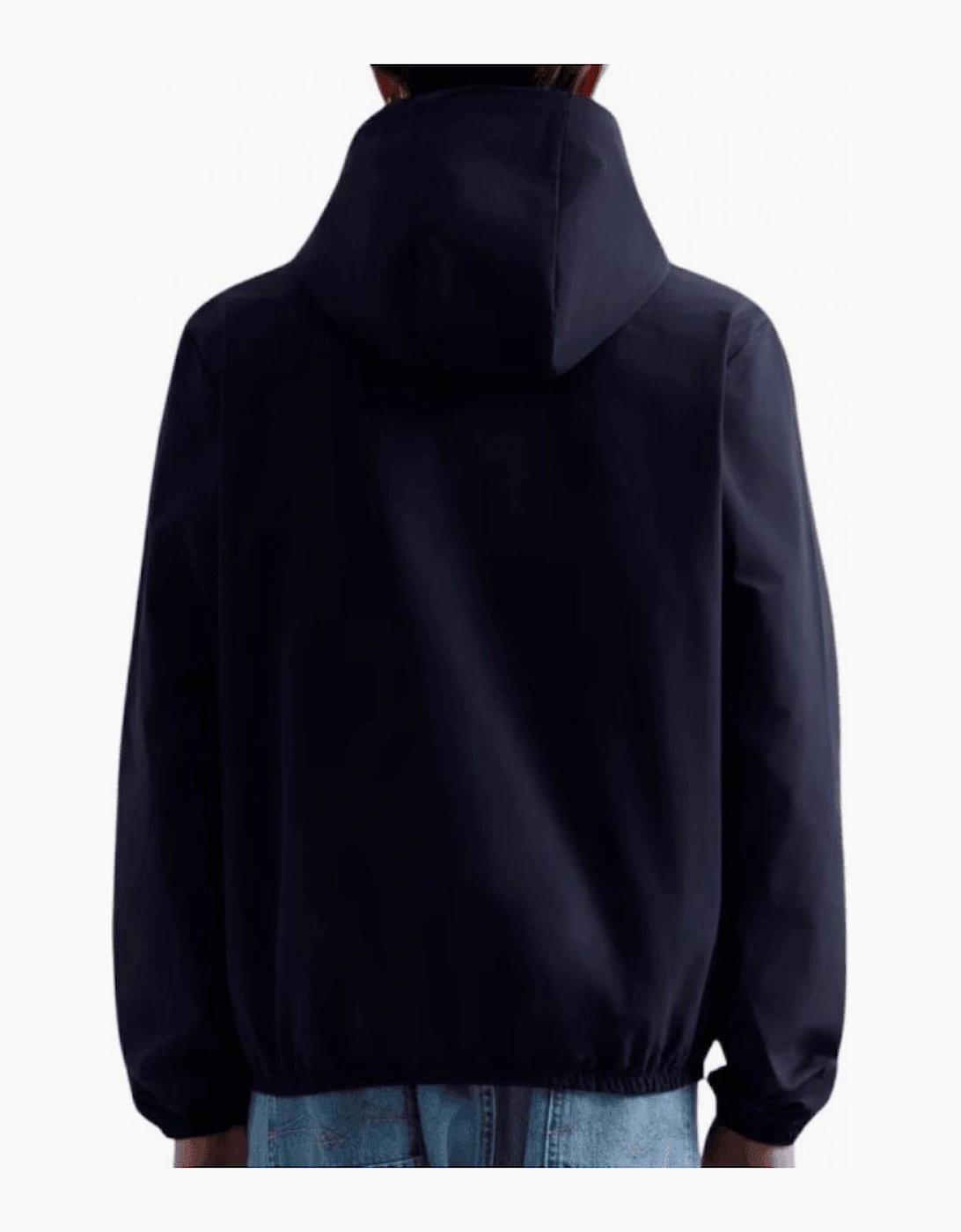 Nylon Embroidered Logo Navy Windbreaker Jacket