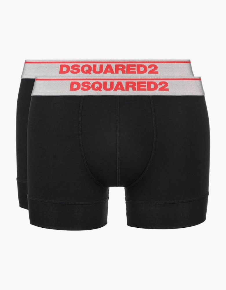 Cotton 2Pack Black/Red Boxers