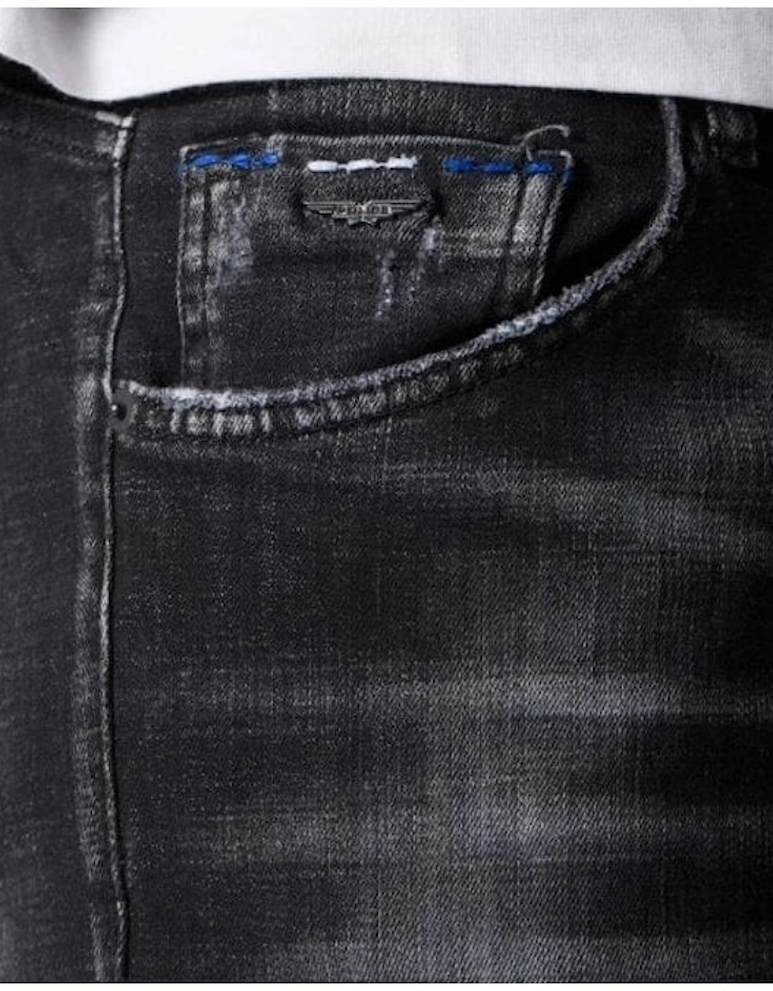 Deniro Slim Fit Ripped Paint Splatter Grey Jeans