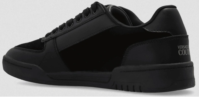 Brooklyn Gold Logo Low-Top Suede Triple Black Trainers