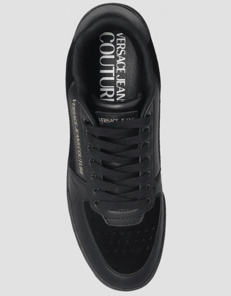 Brooklyn Gold Logo Low-Top Suede Triple Black Trainers