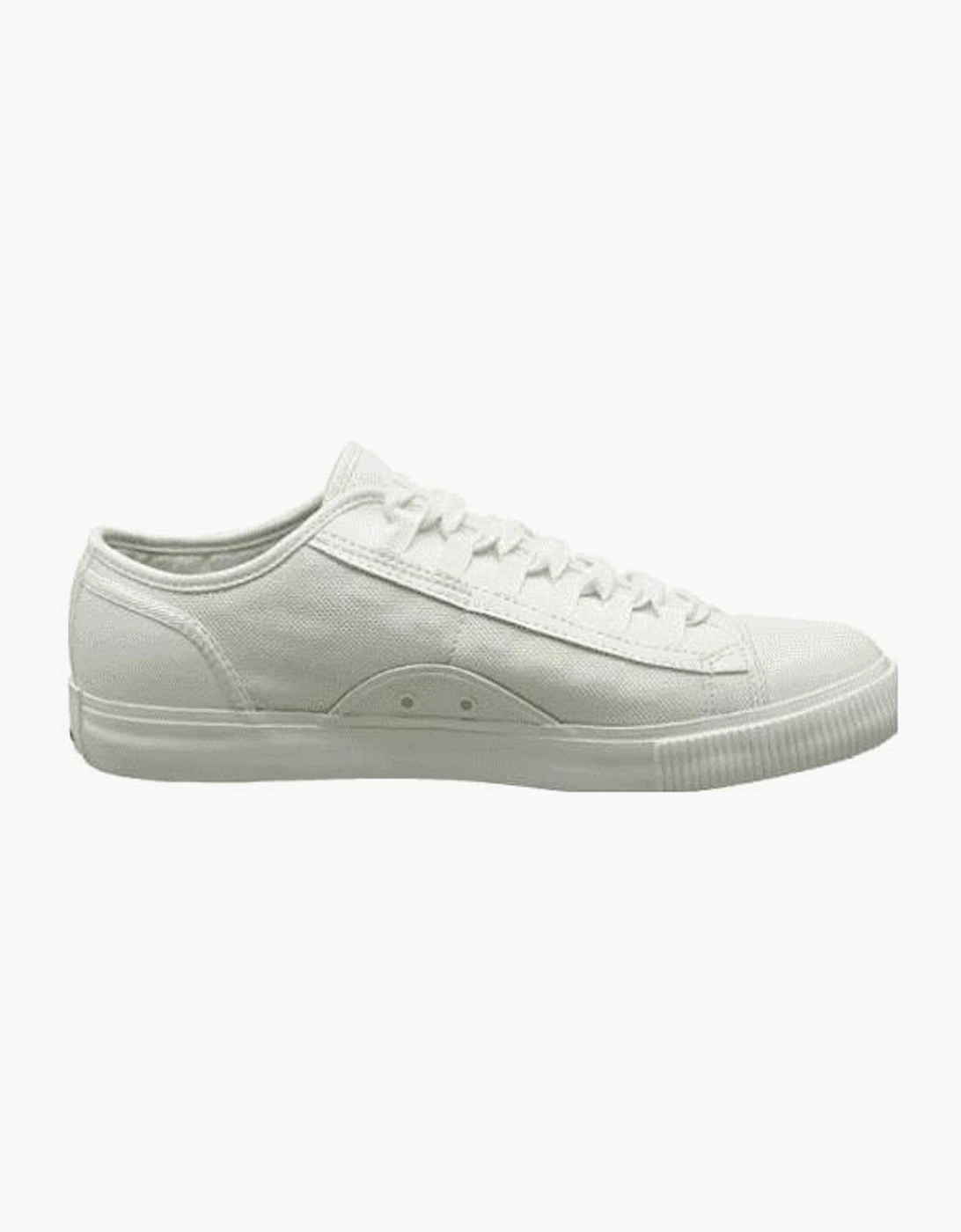 Lace Up Canvas Milk White Trainers