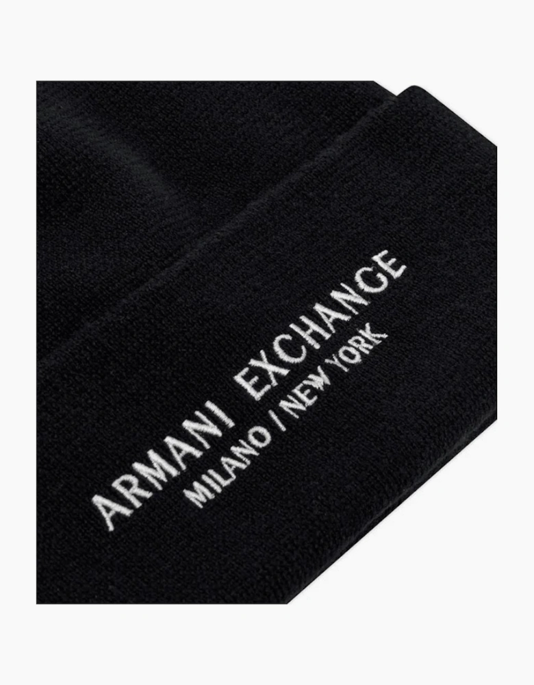 Embroidered Logo Thick Beanie Hat