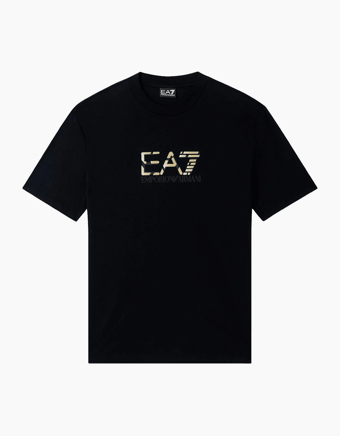 EA7 Emporio Armani EA7 Men's Premium Cotton Graphic Black/Gold T-Shirt