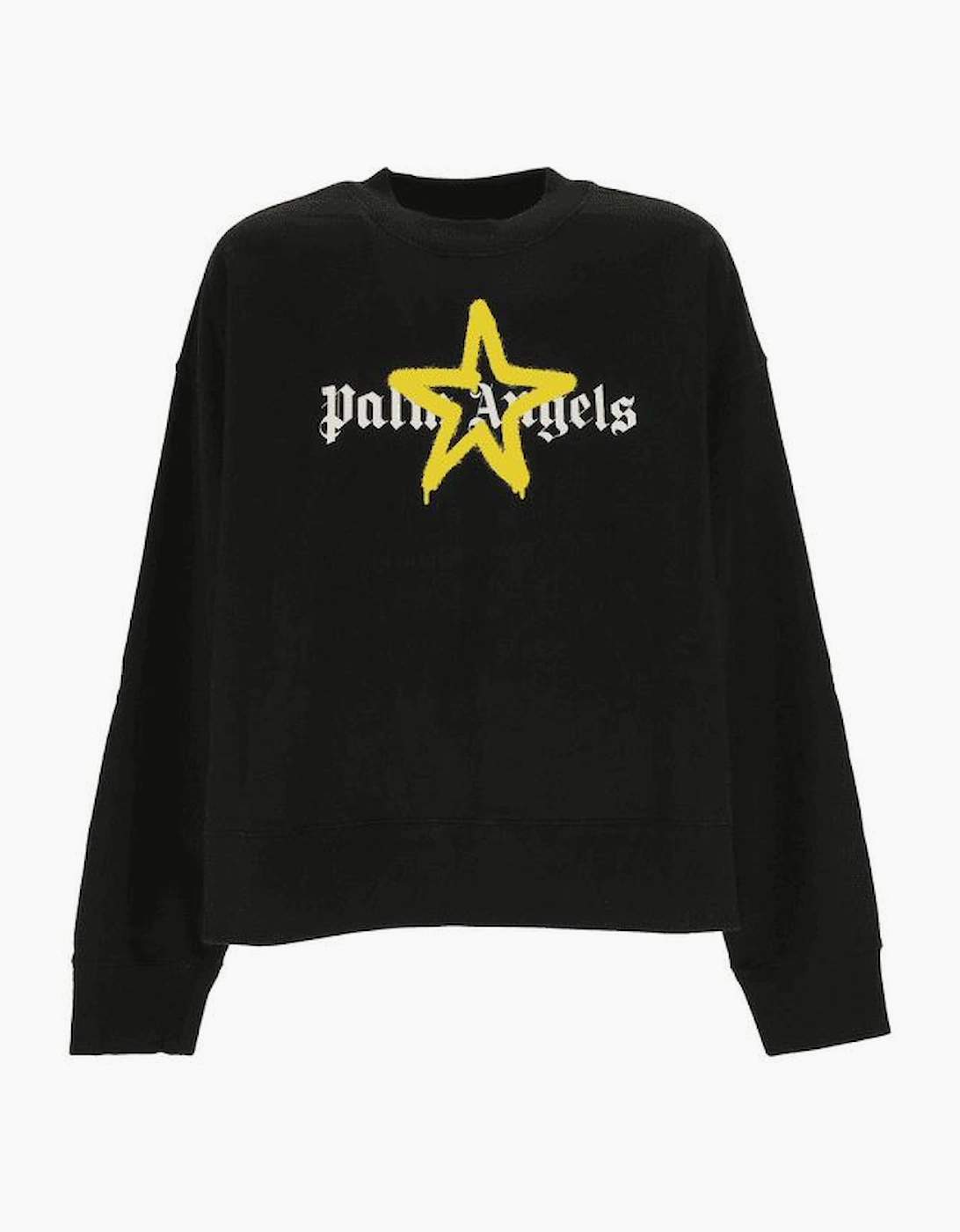 Spray Yellow Star Logo Black Sweatshirt