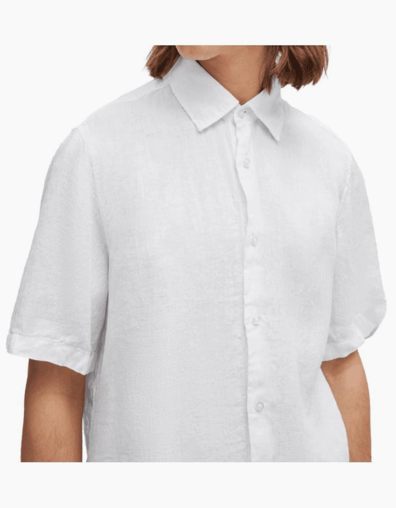 Rash_2 Regular Fit Linen White Shirt