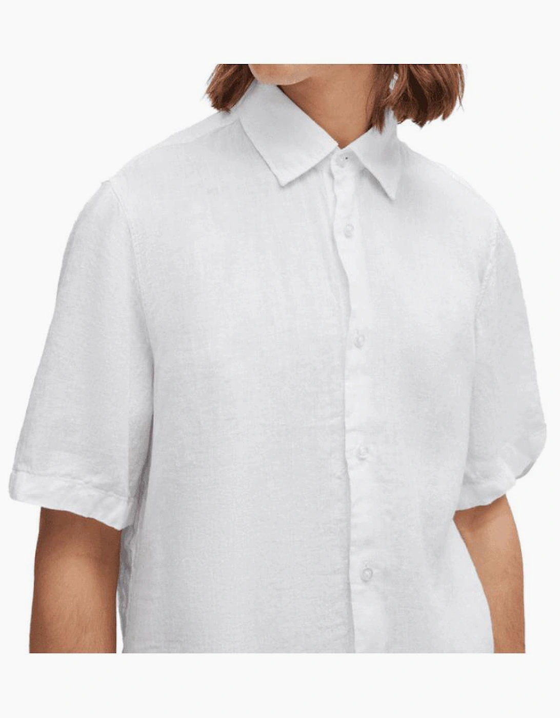 Rash_2 Regular Fit Linen White Shirt