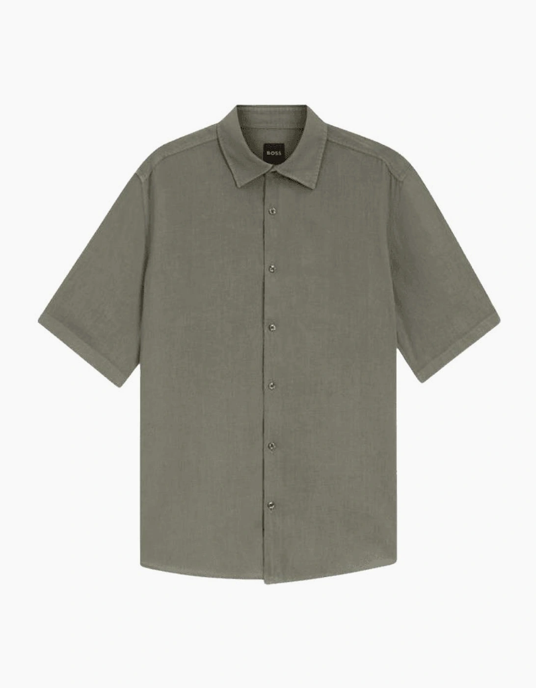 Rash_2 Regular Fit Linen Grey/Green Shirt