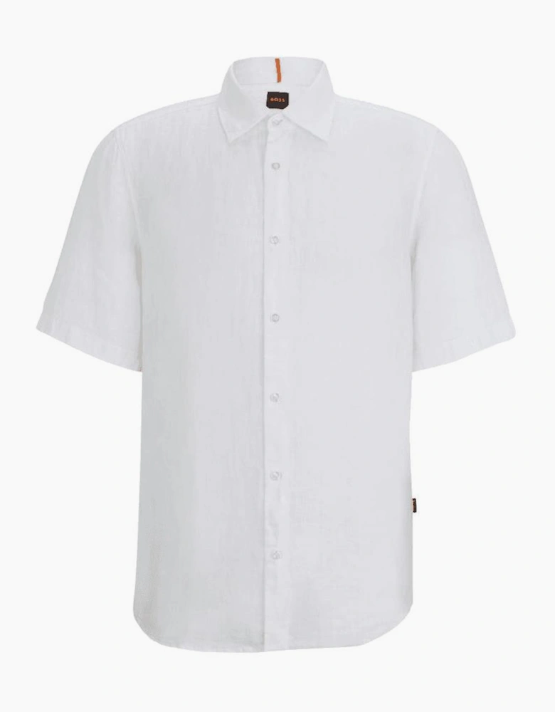 Rash_2 Regular Fit Linen White Shirt