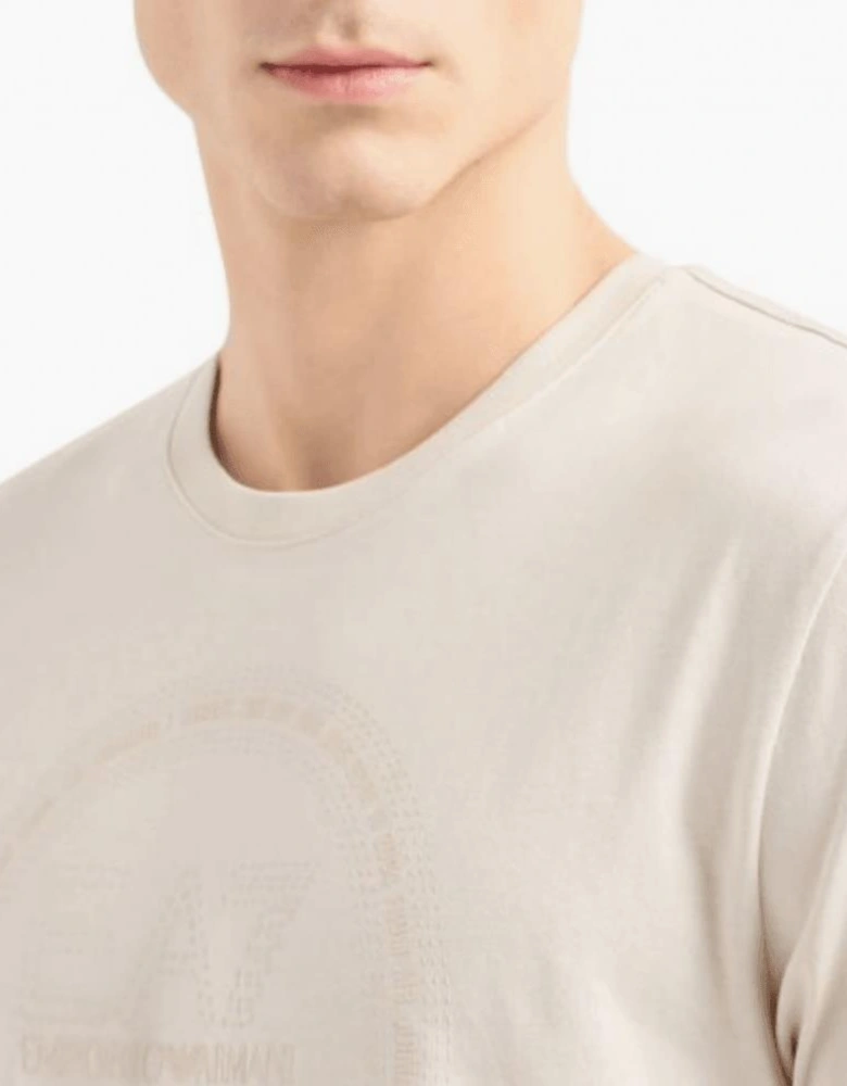 Cotton Round Logo Beige T-Shirt