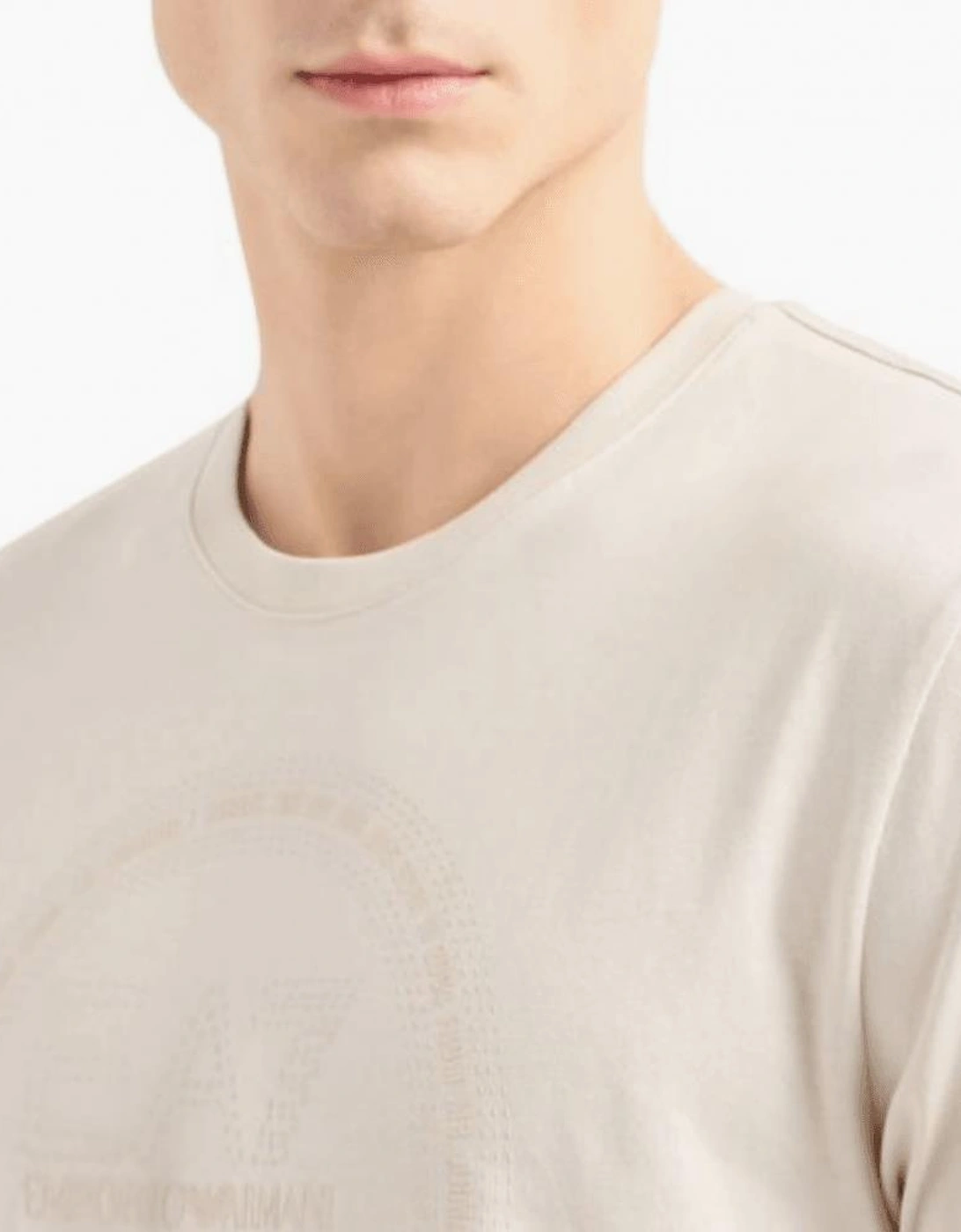 Cotton Round Logo Beige T-Shirt