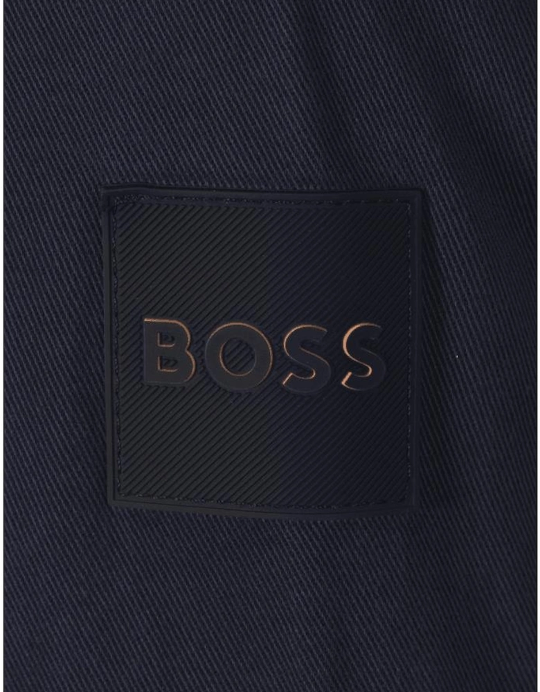 Lorum Cotton Zip Up Deep Blue Overshirt