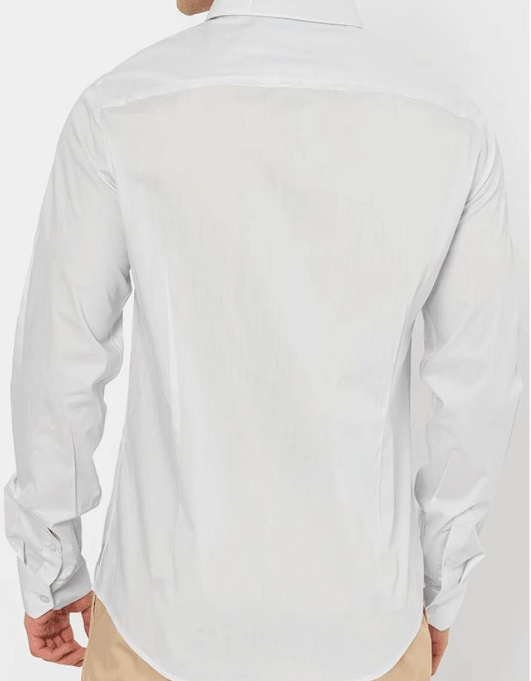 Print Logo Button Up Light Blue Shirt