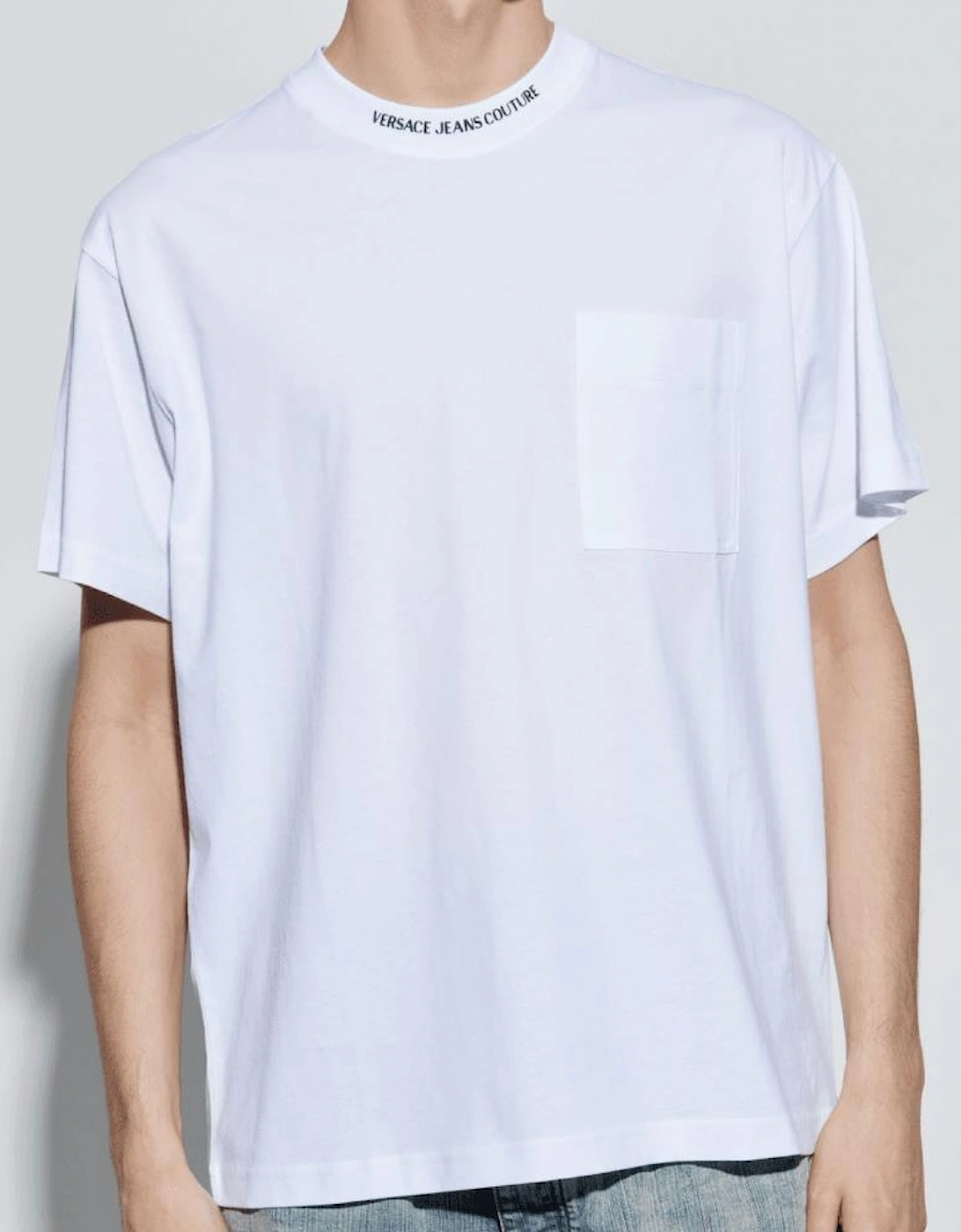 Chain Logo White Pocket T-Shirt