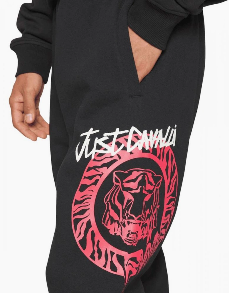 Dripping Logo Zip Up Black Tracksuit