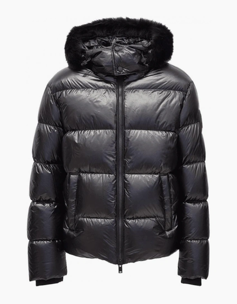 Kings Shiny Fur Hooded Puffer Jacket