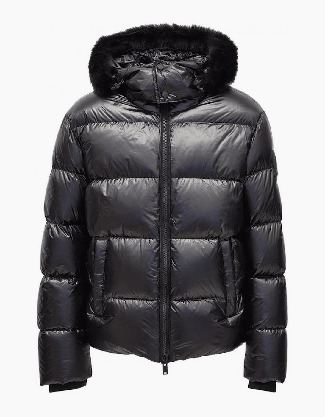 Kings Shiny Fur Hooded Puffer Jacket