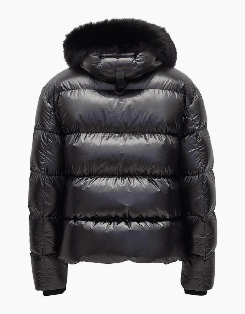 Kings Shiny Fur Hooded Puffer Jacket