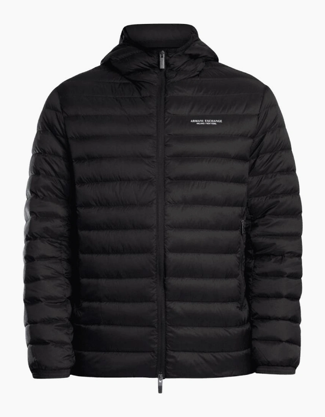 Armani Exchange Armani Exchange Men's Full Zip Fine Padded Hooded Jacket - Black
