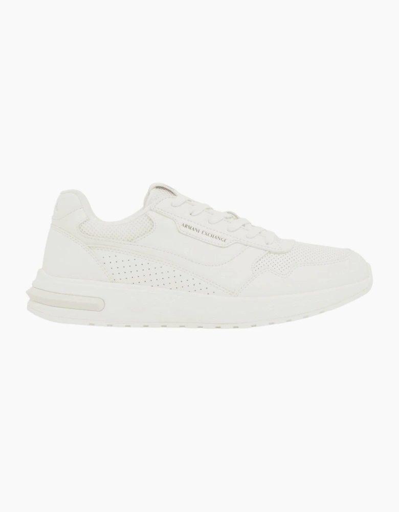 Perforated Leather Triple White Runner Sneaker