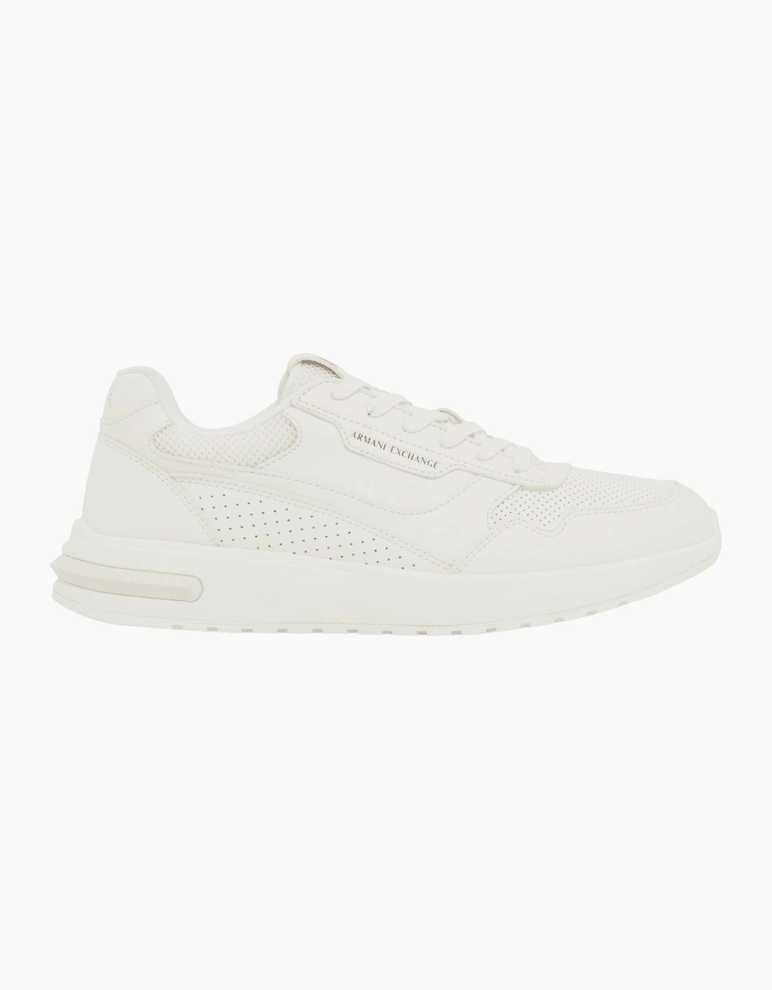 Perforated Leather Triple White Runner Sneaker