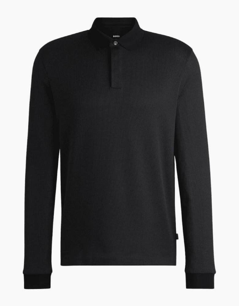H-Pado Long Sleeve Black Polo Shirt