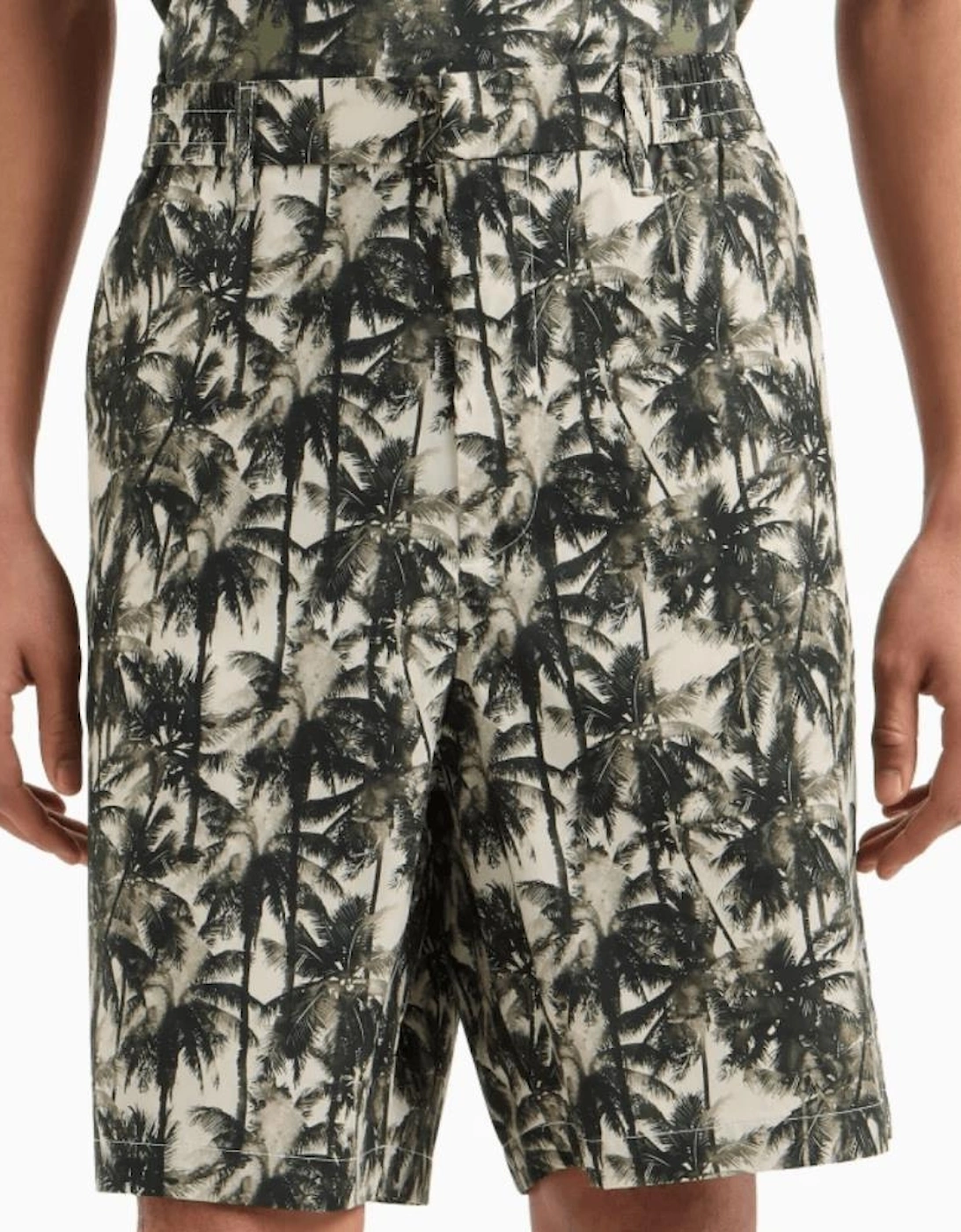 Palm Tree Printed Green Shorts