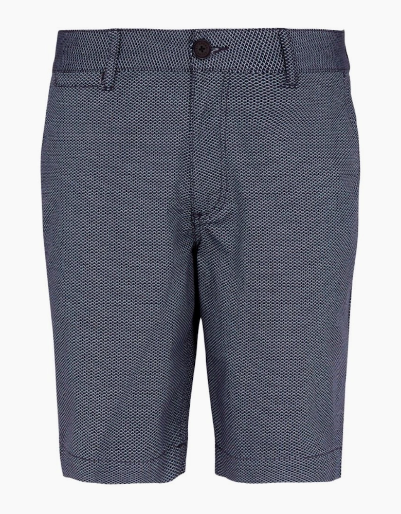 Slim Fit Textured Blue Shorts