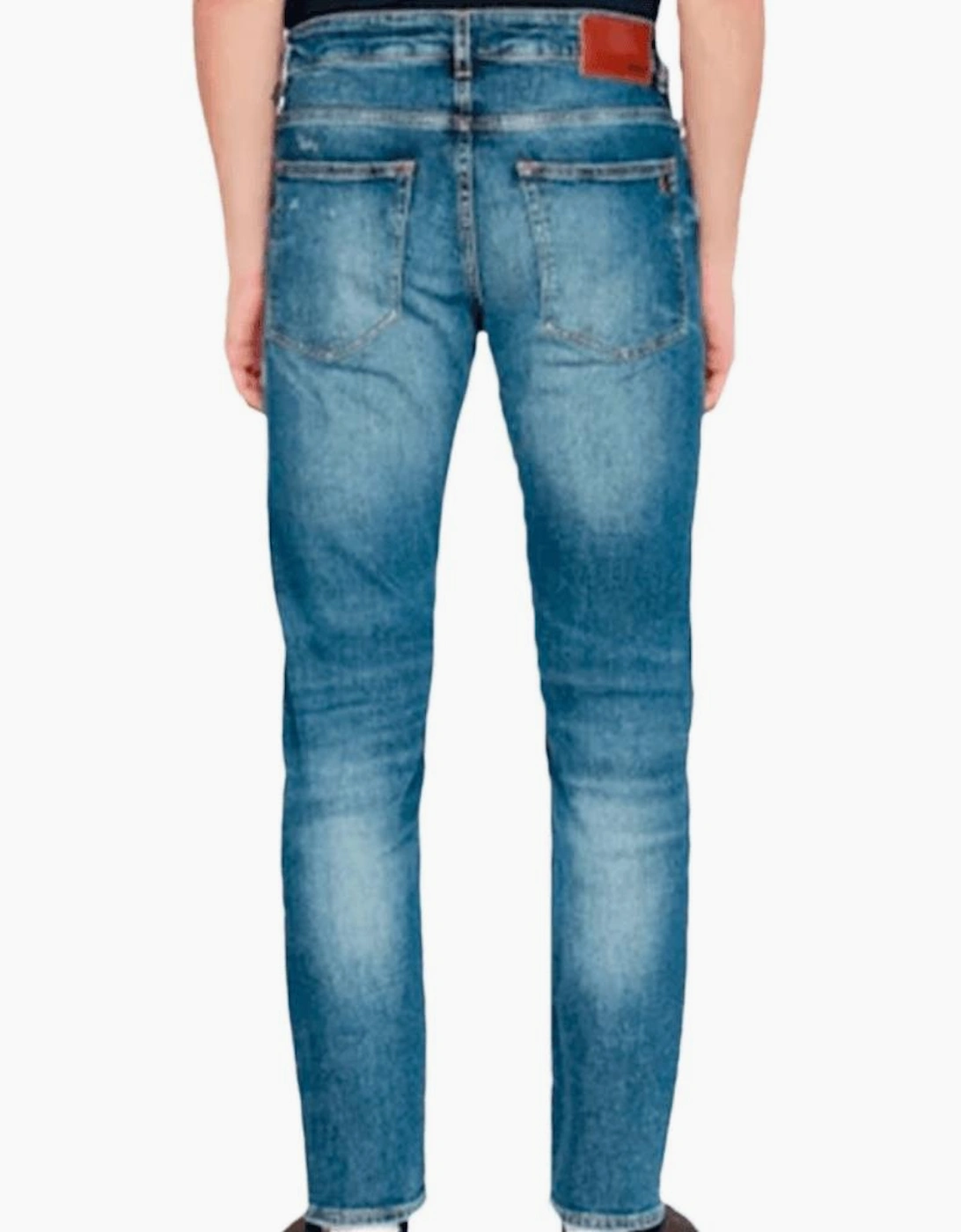 Delaware Slim Fit Distressed Blue Jeans
