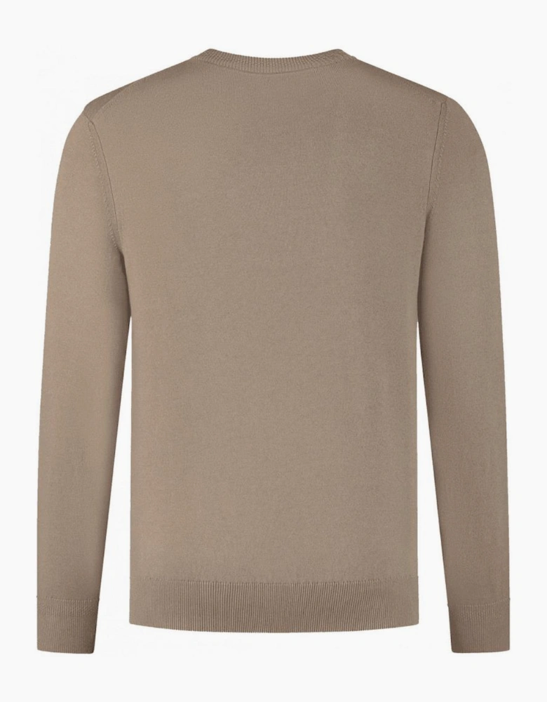 Kanovano Cashmere-Cotton Crew Neck Tan Brown Jumper