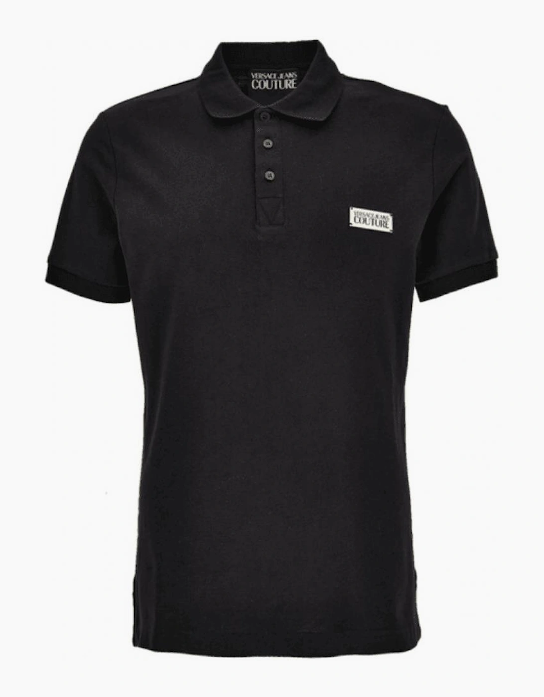 Cotton Metal Logo Black/Gold Polo Shirt