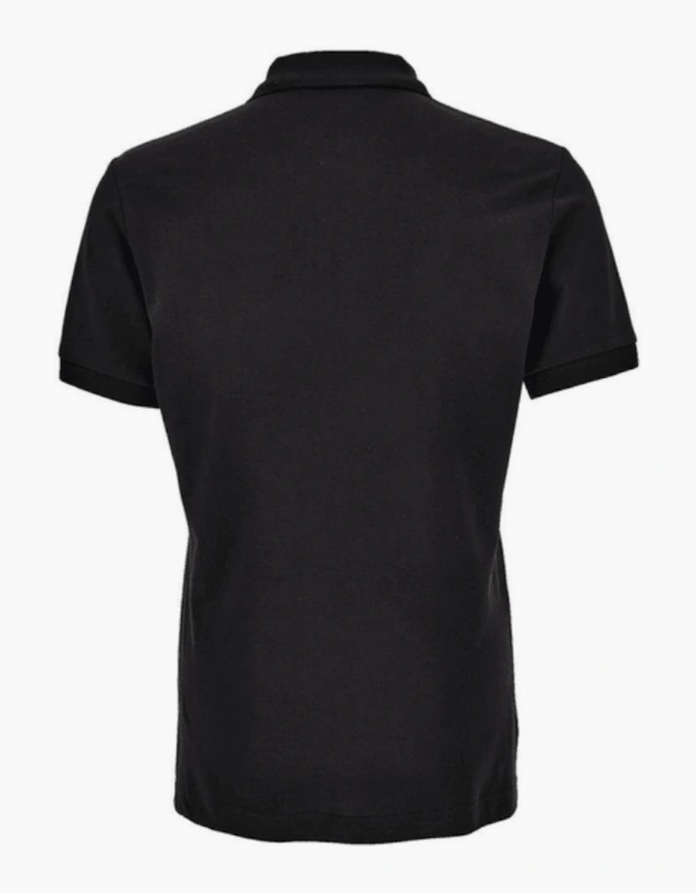 Cotton Metal Logo Black/Gold Polo Shirt