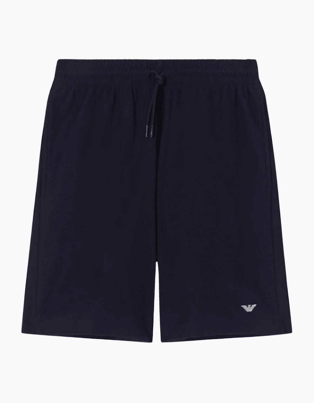 Cotton Pique Navy Blue Shorts Set