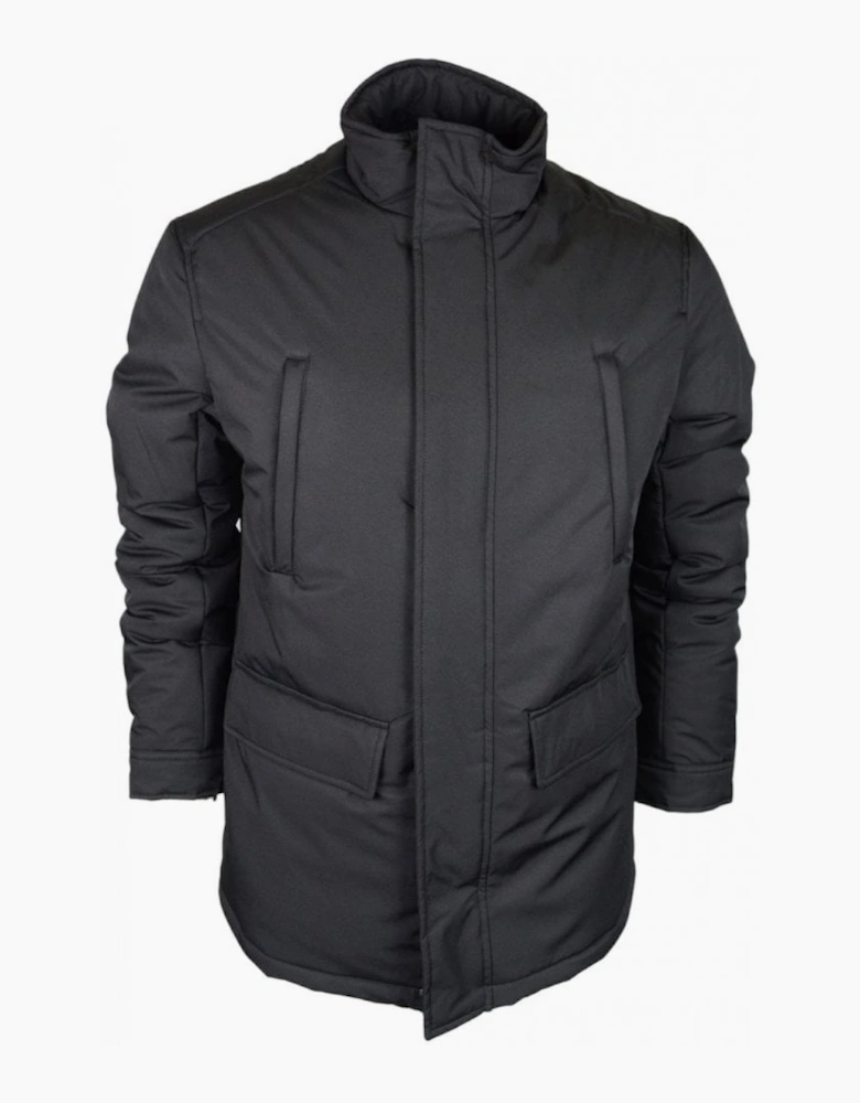 Blouson Zip Up Funnel Neck Black Jacket