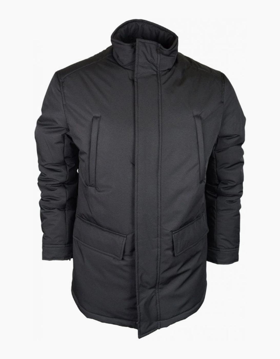 Blouson Zip Up Funnel Neck Black Jacket