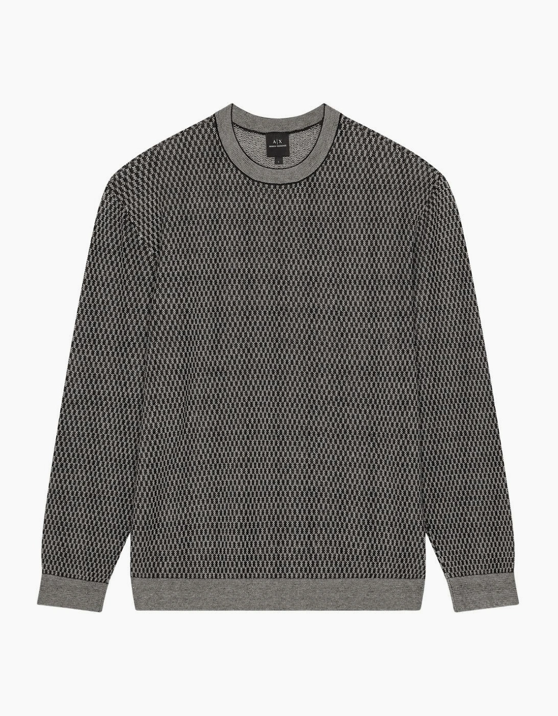 Navy/Brown Pattern Knitwear Jumper
