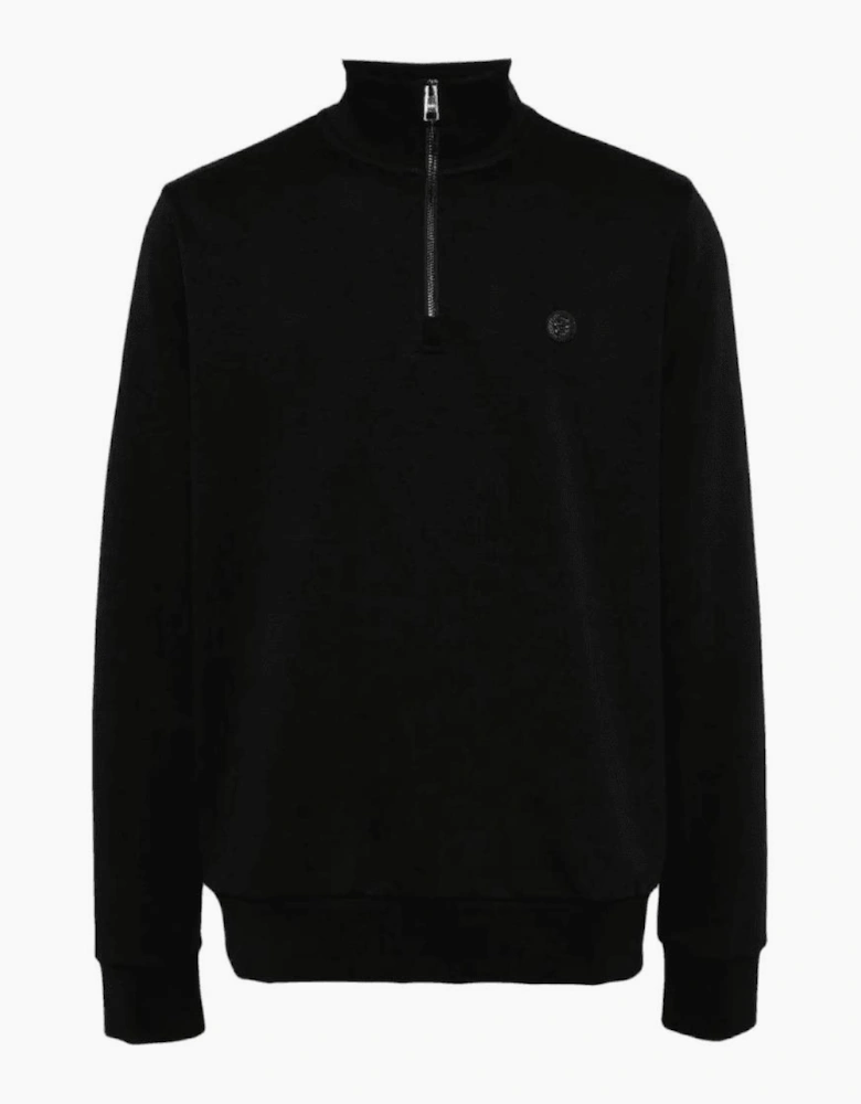 C-Stimmann Quarter Zip Funnel Neck Black Sweatshirt