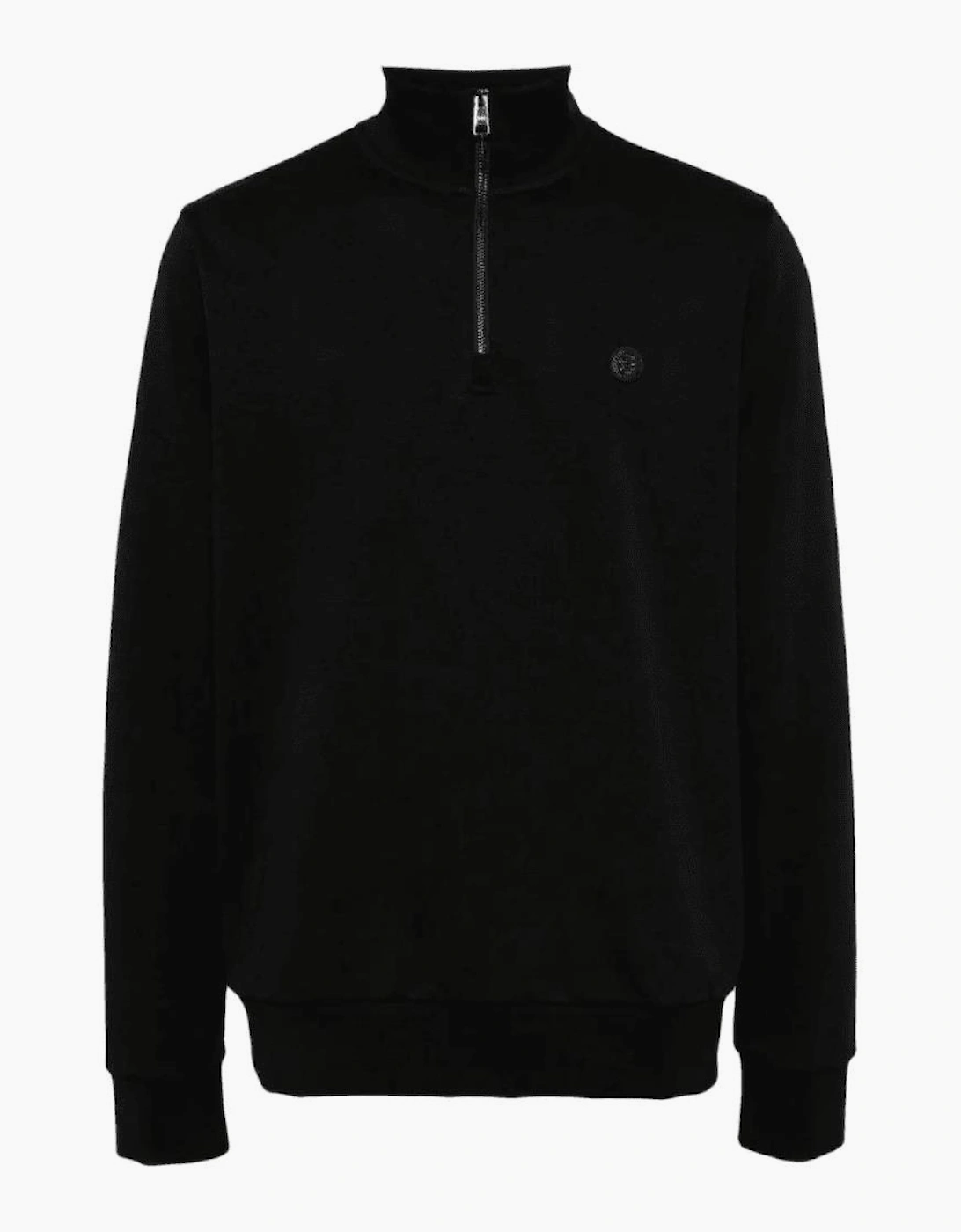 C-Stimmann Quarter Zip Funnel Neck Black Sweatshirt