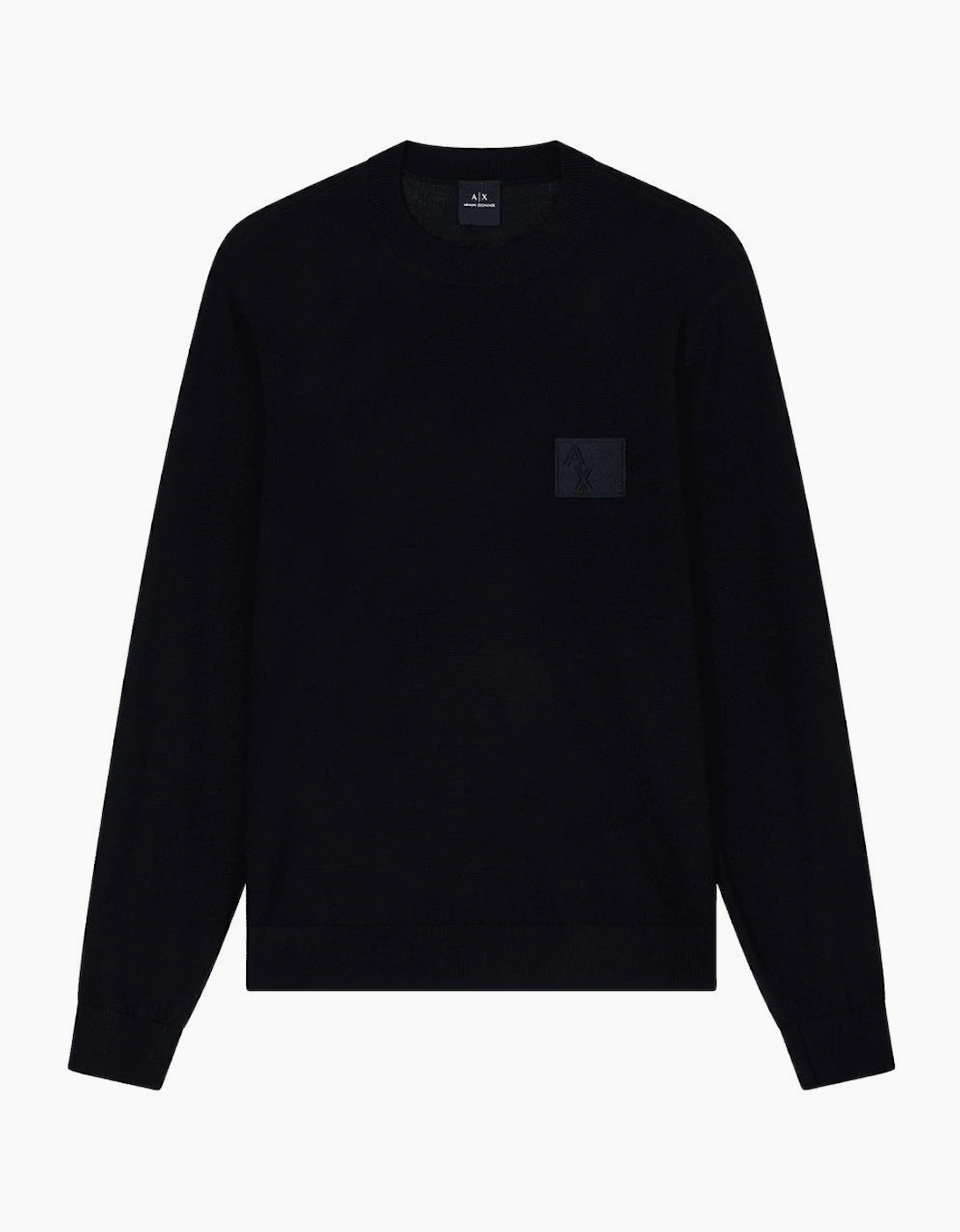 Rubber Logo Black Knitwear Sweater