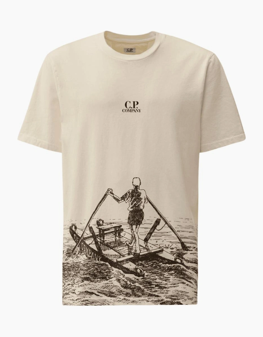 24/1 Man in the Sea Graphic Gauze White T-Shirt