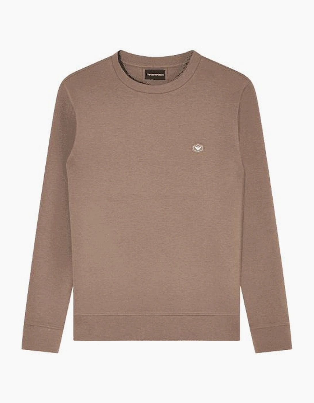 Cotton Chest Logo Regular Fit Beige Sweatshirt