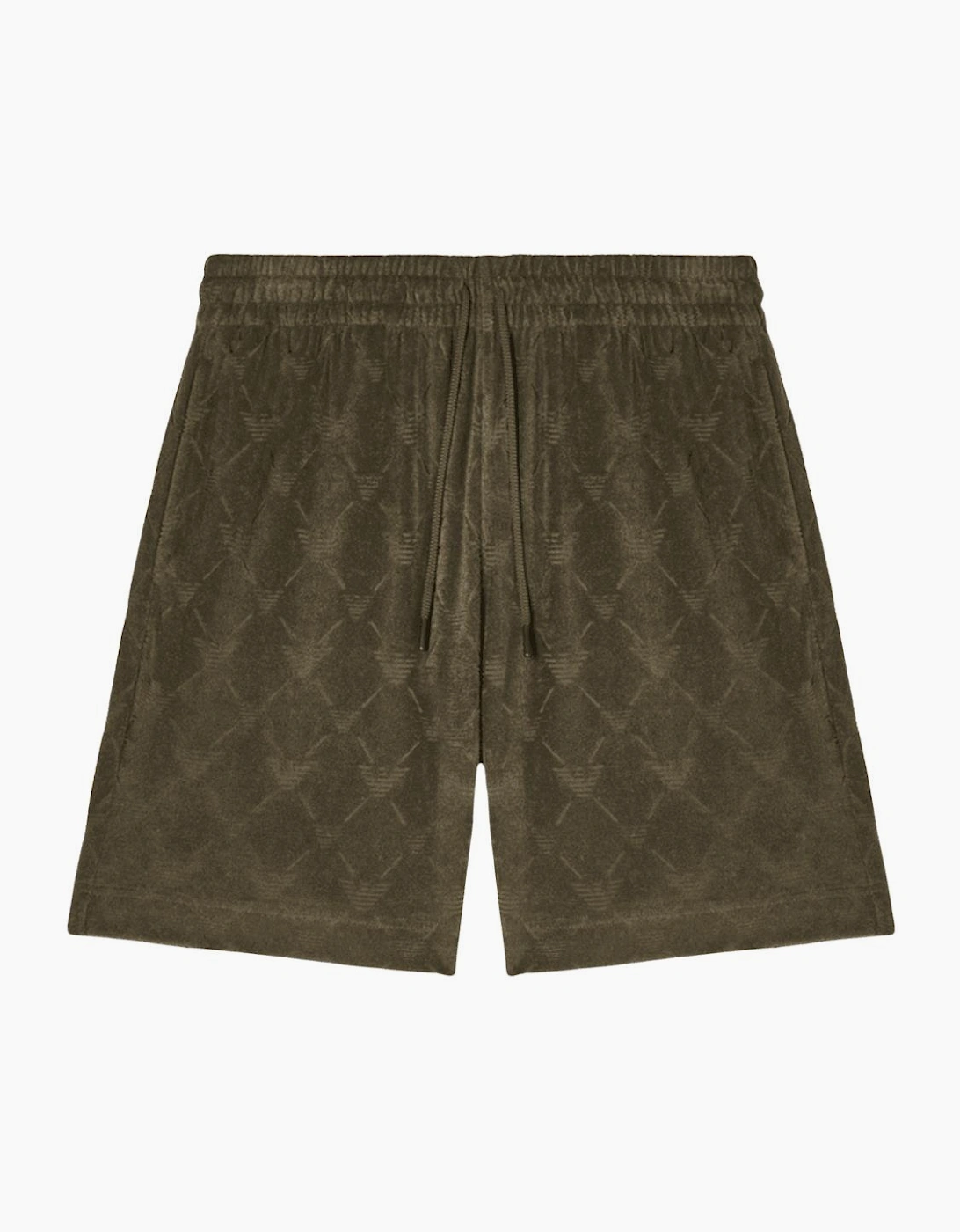 Monogram Logo Olive Green Shorts Set