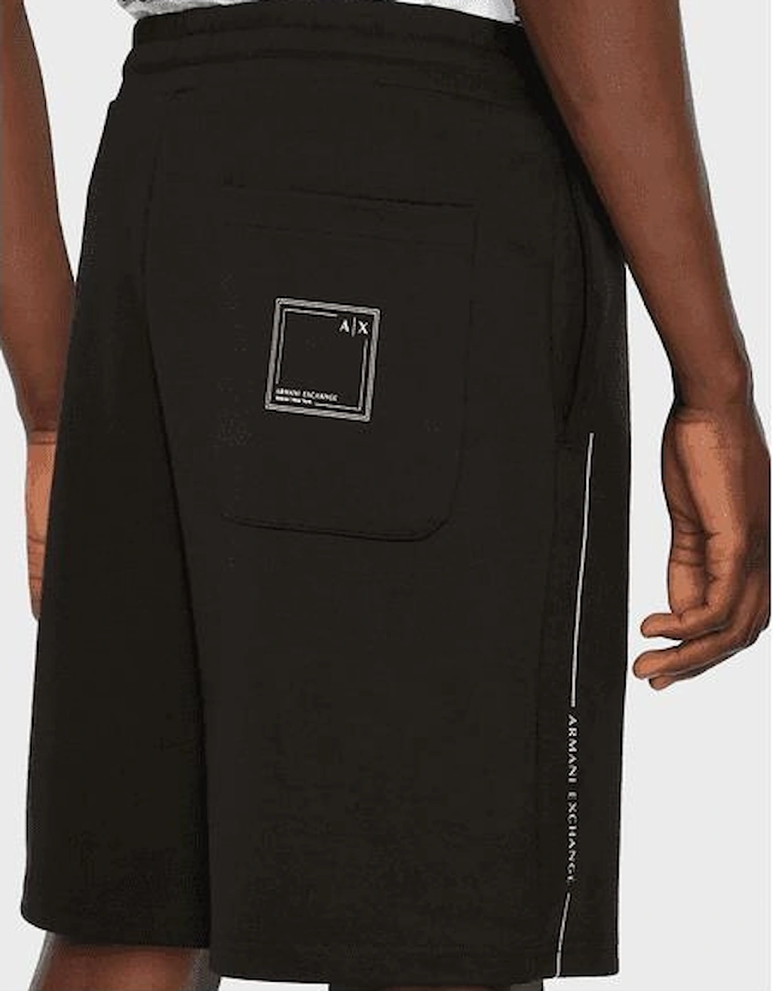 Cotton Print Logo Black Shorts