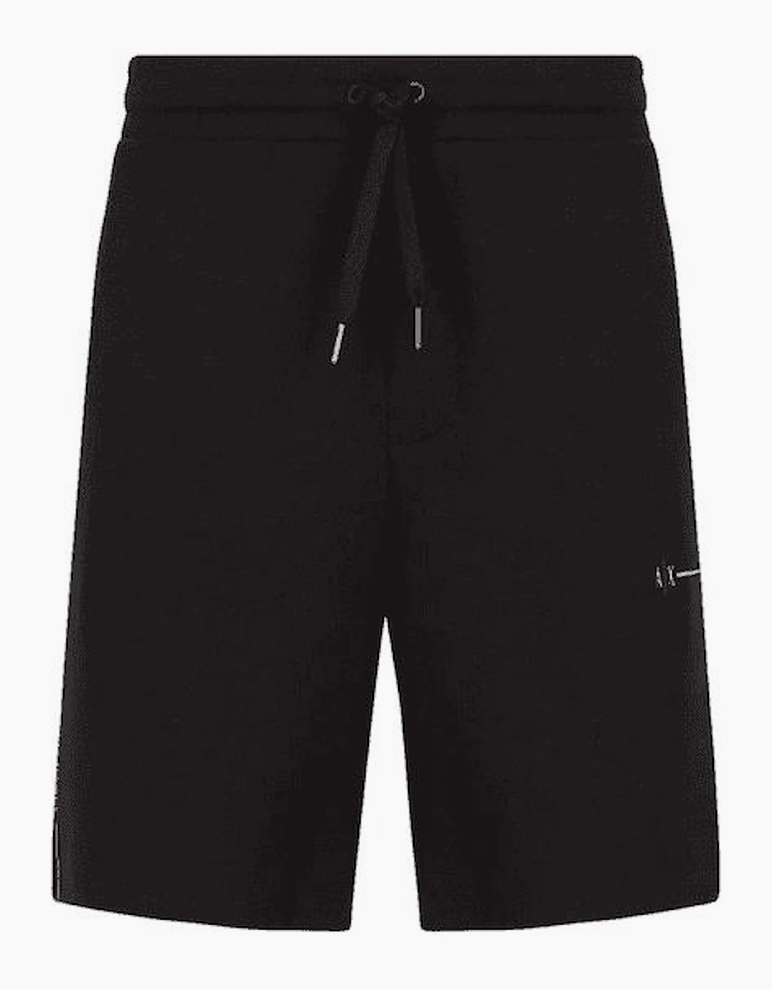 Cotton Print Logo Black Shorts
