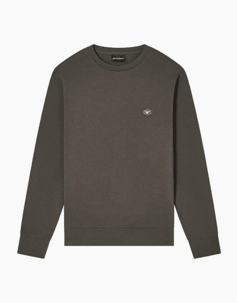 Cotton Chest Logo Regular Fit Dark Grey Sweatshirt